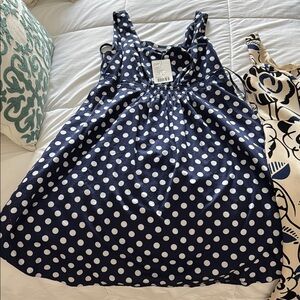 Anthropologie Blue and Black Mini Sundress Sleeveless Scoop Neck